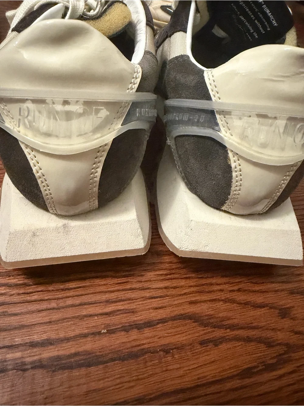 Mesh & Suede womens Sneakers in Cream and Black